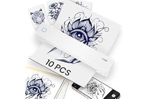 YUEBBB Tattoo Stencil Printer, Wireless-Bluetooth-Thermal Tattoo Transfer Machine with 10pcs Transfer Papers, Wireless Portable Tattoo Printer, Support Mobile & PC (White)