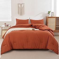 ROSGONIA King Size Comforter Set Burnt