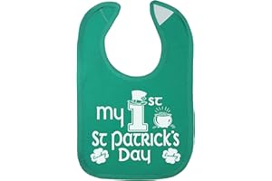 Aiden's Corner Baby Infant Cute Handmade Holiday Baby 1st St Patricks Day Bibs - Boy Girl Green St Paddys Day Bib