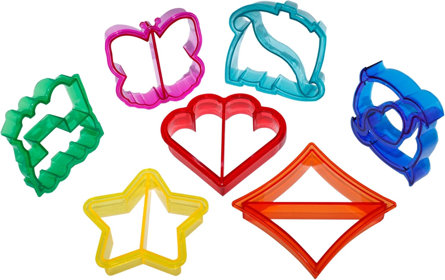Colorful Sandwich Cutter Shapes Multi Colors Cute Designs Sandwich Cutters For Kids That Your Kids Will Love , Set of 7 By Exultimate