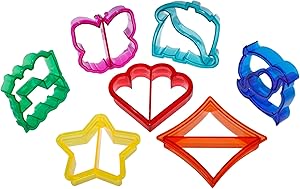 Colorful Sandwich Cutter Shapes Multi Colors Cute Designs Sandwich Cutters For Kids That Your Kids Will Love , Set of 7 By Exultimate