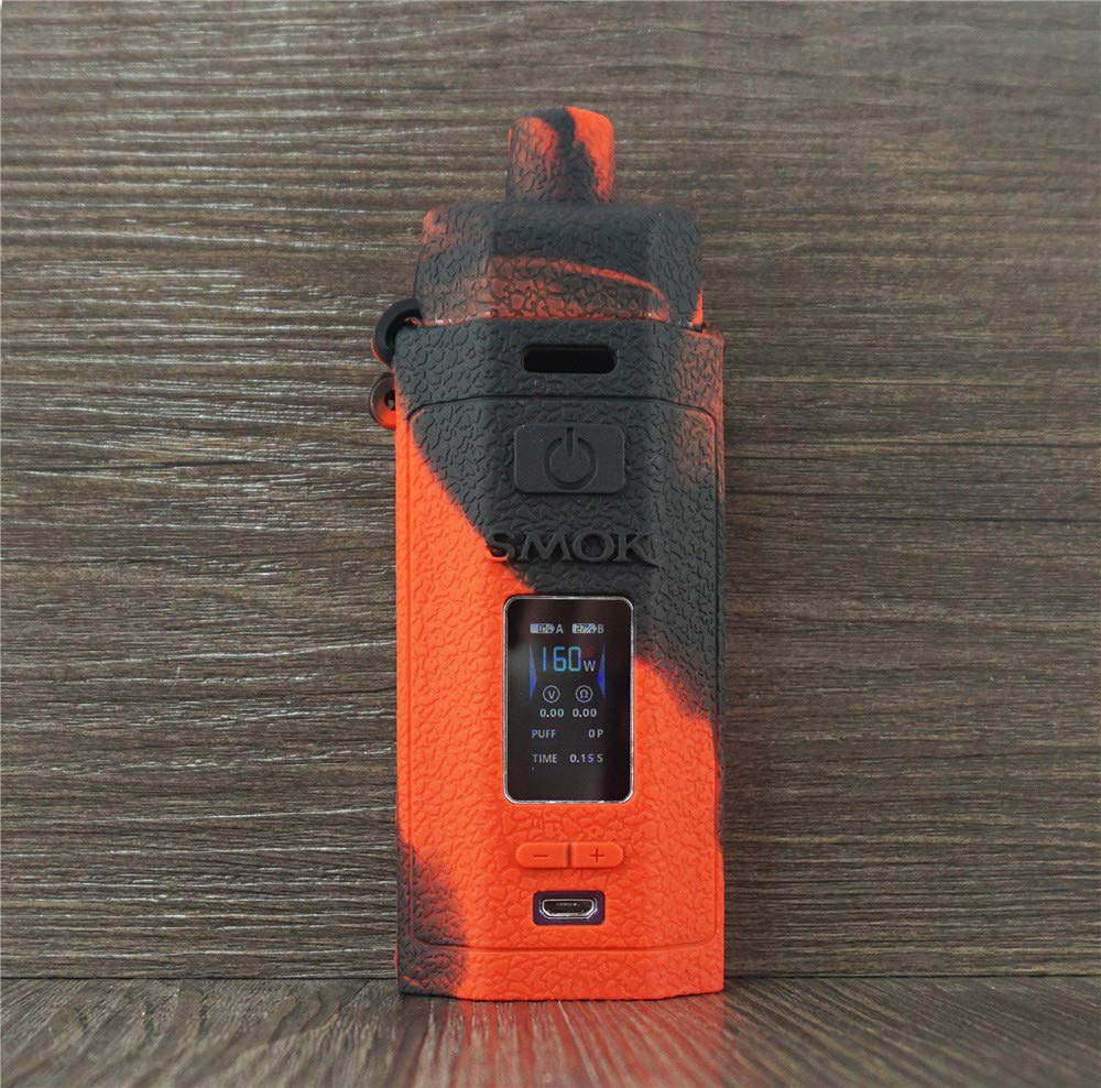 ORIN Smok RPM160 Protective Case, Texture Silicone Case for Smok RPM160 / RPM 160 AntiSlip Cover Shield Sleeve Wrap Decal Skin(BlackRed)