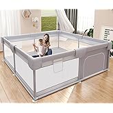 Hiaksedt Baby Playpen 50x50 Inch, Play Pens for Babies and Toddlers Baby Fence Play Yards for Indoor & Outdoor with Breathabl