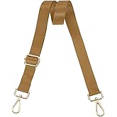 uxcell Wide Shoulder Strap, 2.5cm Adjustable Purse Strap Replacement Crossbody Strap for Shoulder Bag Handbag, Light Brown, Light Gold Pull Core Buckle
