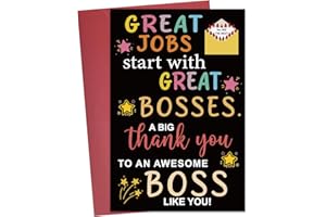 HINCOO Boss Day Card, Bosses Day Gift for Women Men, Happy Boss's Days Card Gifts for Boss from Employees，Funny Bosses Gift for Her Him 01