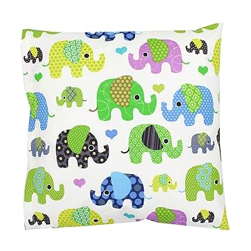 TupTam Kissenhülle Dekorativ Gemustert, Farbe: Elefant Grün, Größe: 80x80 cm