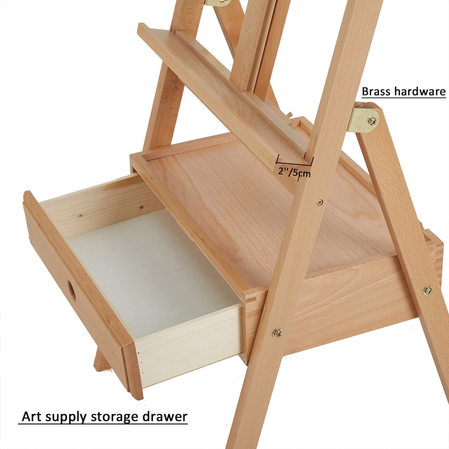 MEEDEN Studio H-Frame Easel with Art Supply Storage Drawer - Image 4