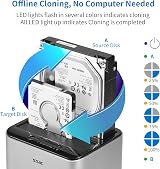 SSK Aluminum USB 3.0 Dual Bay SATA HDD Docking Station Offline Clone Reader view 3