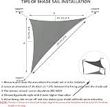 Sowoxdme Triangle Sun Sail Shade 3m x 3m x 4m Waterproof Grey Garden Canopy view 7