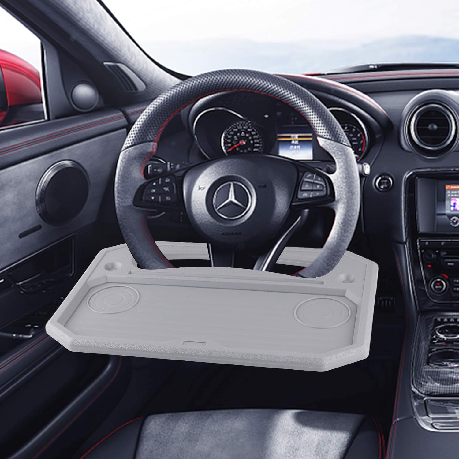 Seamuing Auto Steering Wheel Desk Mount Tray, Car Steering Wheel Tray