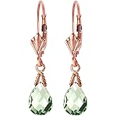 5 Carat 14k Solid Rose Gold Green Amethyst Joy Earrings