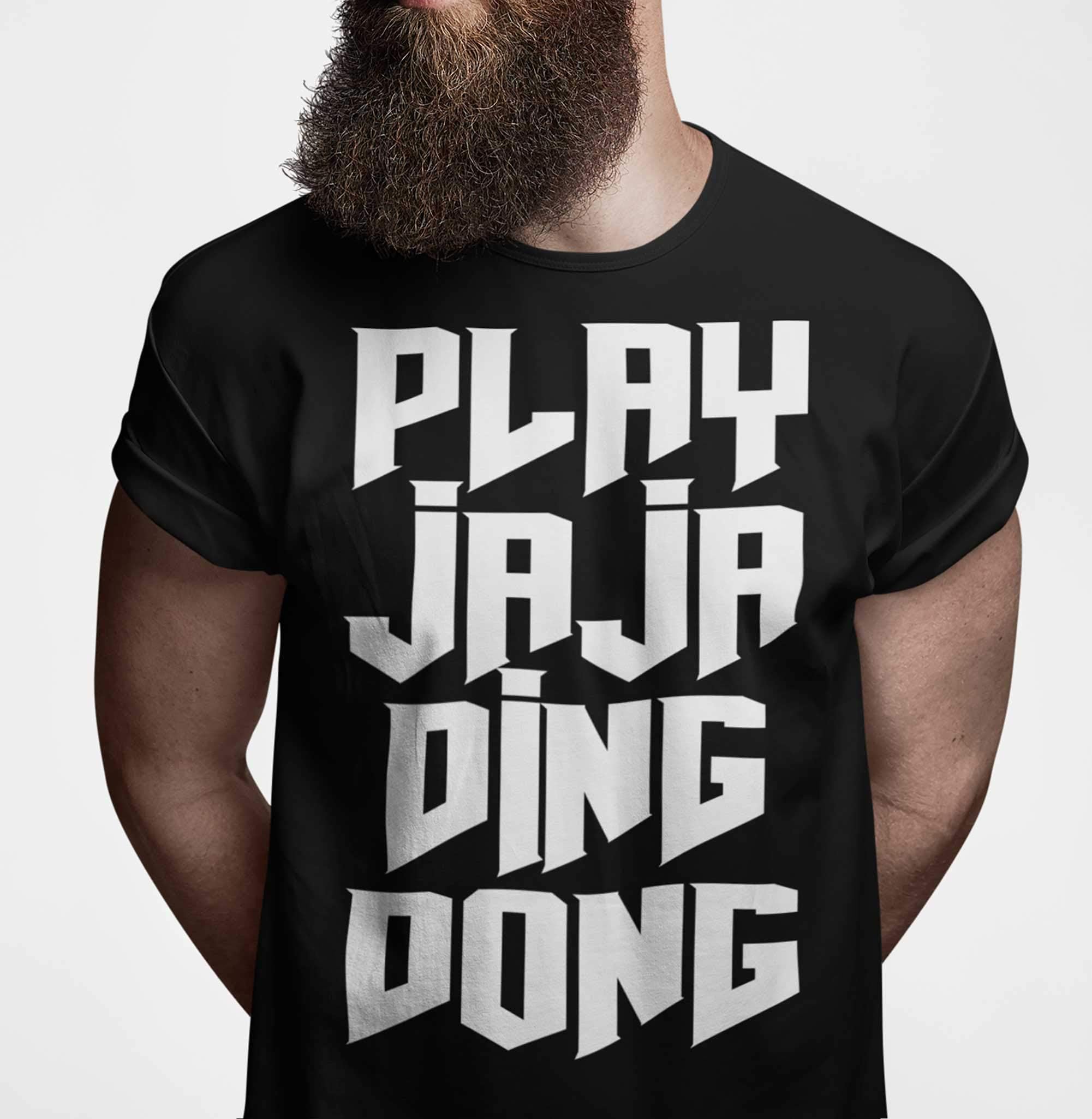 NexGenPlay JAJA DING Dong T-Shirt Eurovision Song Contest The Story of Fire Saga (S) Black