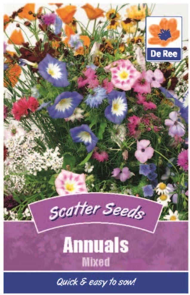 2 Packs of Annuals Mixed Flower Scatter Seeds, Approx 180 seeds per pack, 360 in total