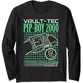 Fallout Video Game Pip-Boy 2000 Interface Retro Graphic Long Sleeve T-Shirt