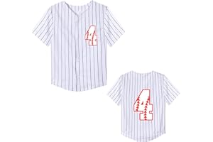 Icibgds Toddler Baseball Jersey Baby Boys 3rd Birthday Shirt Girls 4th Birthday V-Neck Short Sleeve Party Tees