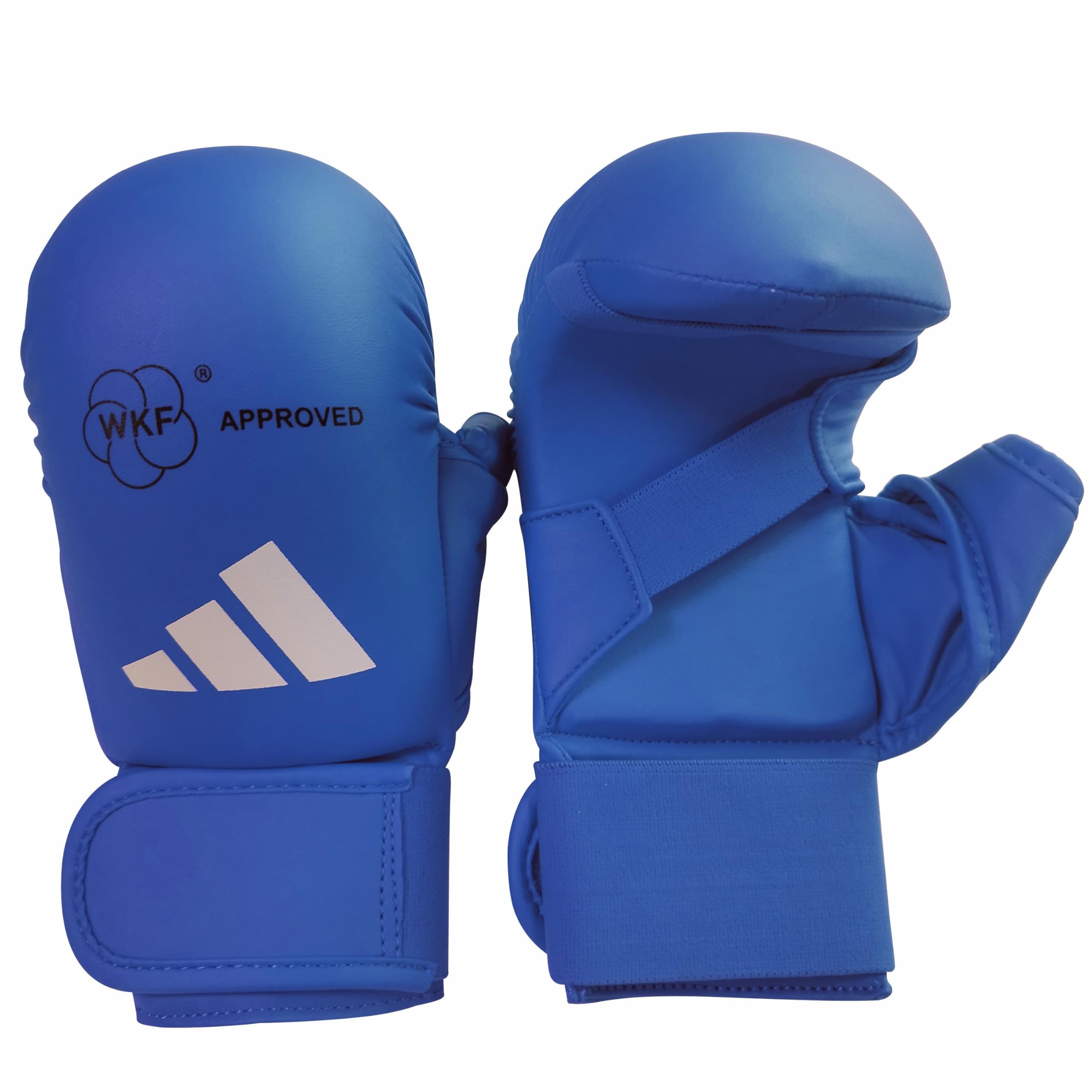 adidas WKF Karate Mitts with Thumb - Large, Blue - Foam Padding, Secure Elastic Closing, Lightweight Training & Sparring Gloves for Karate — image 1