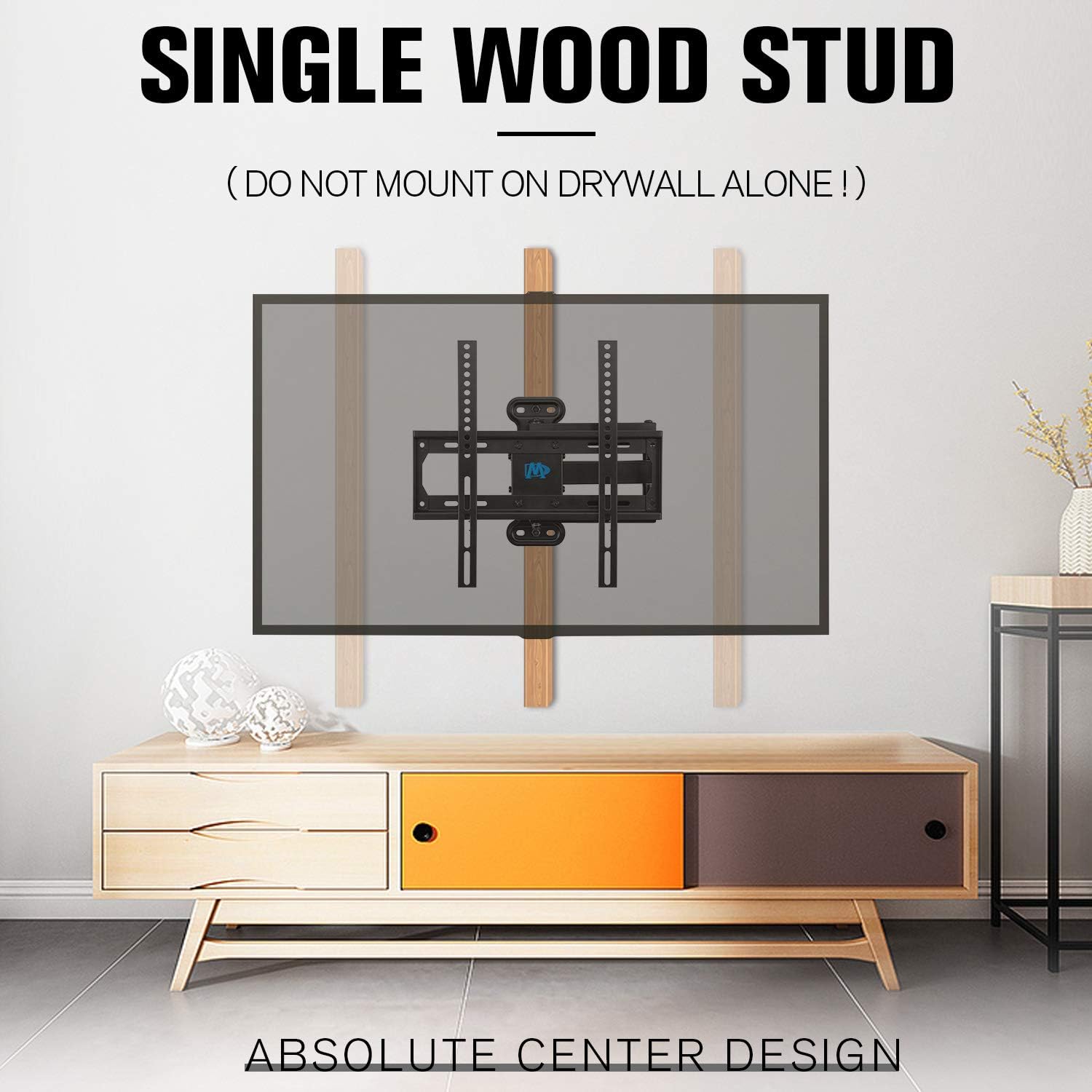 Mounting Dream UL Listed TV Mount TV Wall Mount Swivel and Tilt for 26-55 Inch TV, Perfect Center Design, Full Motion TV Wall Mount Bracket with Articulating Arm up to VESA 400x400mm, 60 lbs, MD2377: Electronics