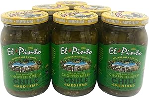 El Pinto - Medium Roast Chopped Green Chile (16 oz, 6 Pack) New Mexico Hatch Chile