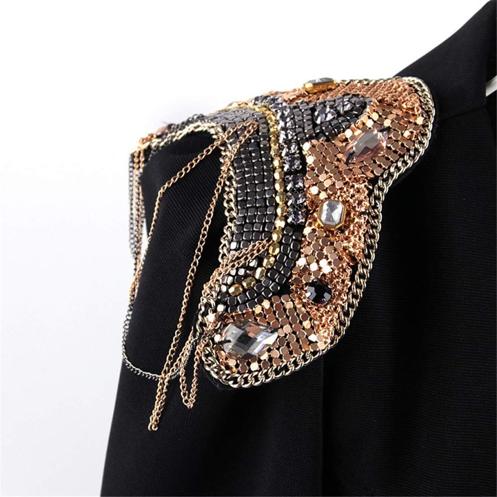 Cigkany Epaulet Luxury Exaggerated British Tassel Epaulettes Tide Men and Women Punk Style Rivet Personality Small West Assembly Jewelry Shoulder Boards Badge