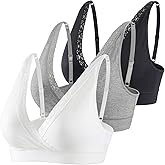 COLOMI Maternity Nursing Bra Wirefree Cotton Breastfeeding Bra for Sleep Lace Maternity Bralette