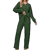 Blooming Jelly Womens Lounge Set Cute Long Sleeve Pajama Sets Casual 2 Piece Pj Outfit Fall Sleepwear Pockets
