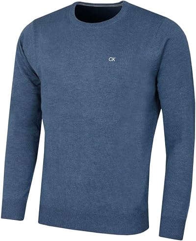 Calvin Klein Mens Crew Neck Sweater Denim Marl M