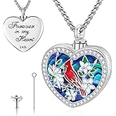 Eusense Hummingbird Necklace Cardinal Necklace Urn Necklace Picture Locket Necklace 925 Sterling Silver Hummingbird Jewelry Hummingbird Pendant Necklace Gifts for Her Him Birthday Anniversary Lover