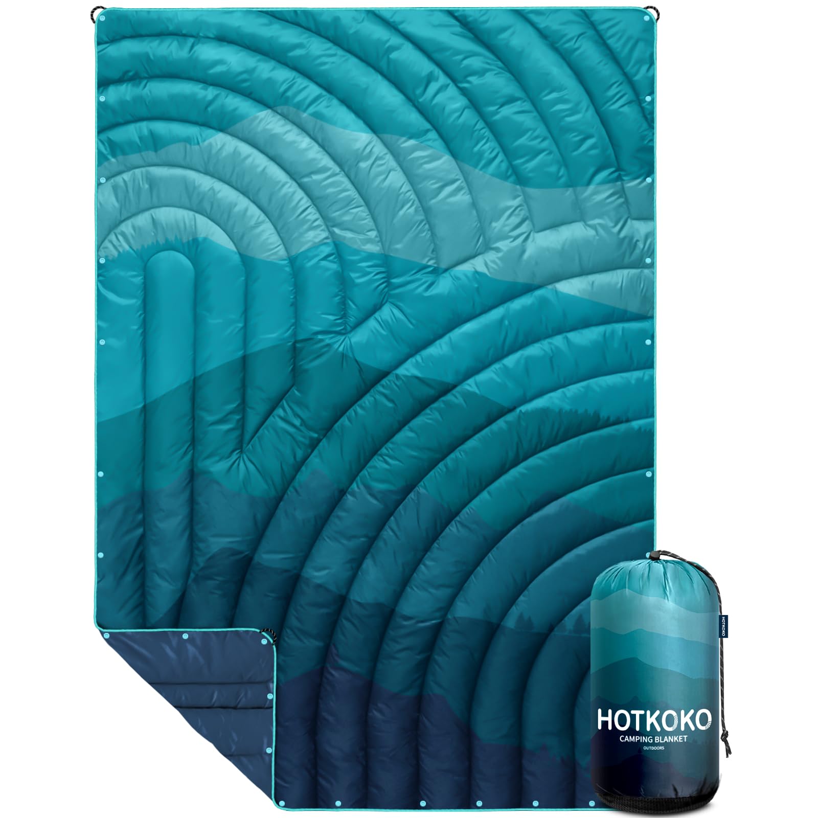Photo 1 of hotkoko Camping Blanket,Lightweight Puffy Printed Outdoor Blanket for Camping,Traveling, Stadium, Hiking, Picnics