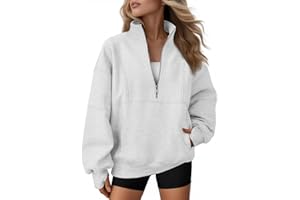 AUTOMET Womens Quarter Zip Oversized Sweatshirts Teen Fleece Pullover Hoodies 2025 Mock Neck Sweater Fall Workout Jacket