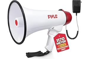 Pyle 40 Watt Professional Megaphone Clear Sound & Ergonomic Grip - Multi-Function with Talk, Siren, Volume Control - Detachab