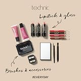 Technic 36 Pc Clear Makeup Train Case with Cosmetics Tools & Mirror - Travel view 3