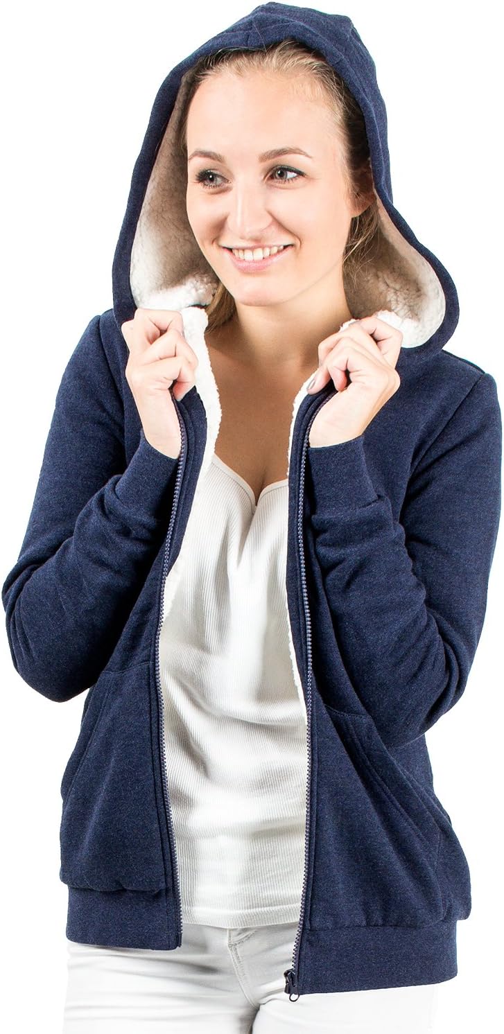 Woman Plain Hoodie Womens Hooded Sweatshirt Fleece Jacket Sweater