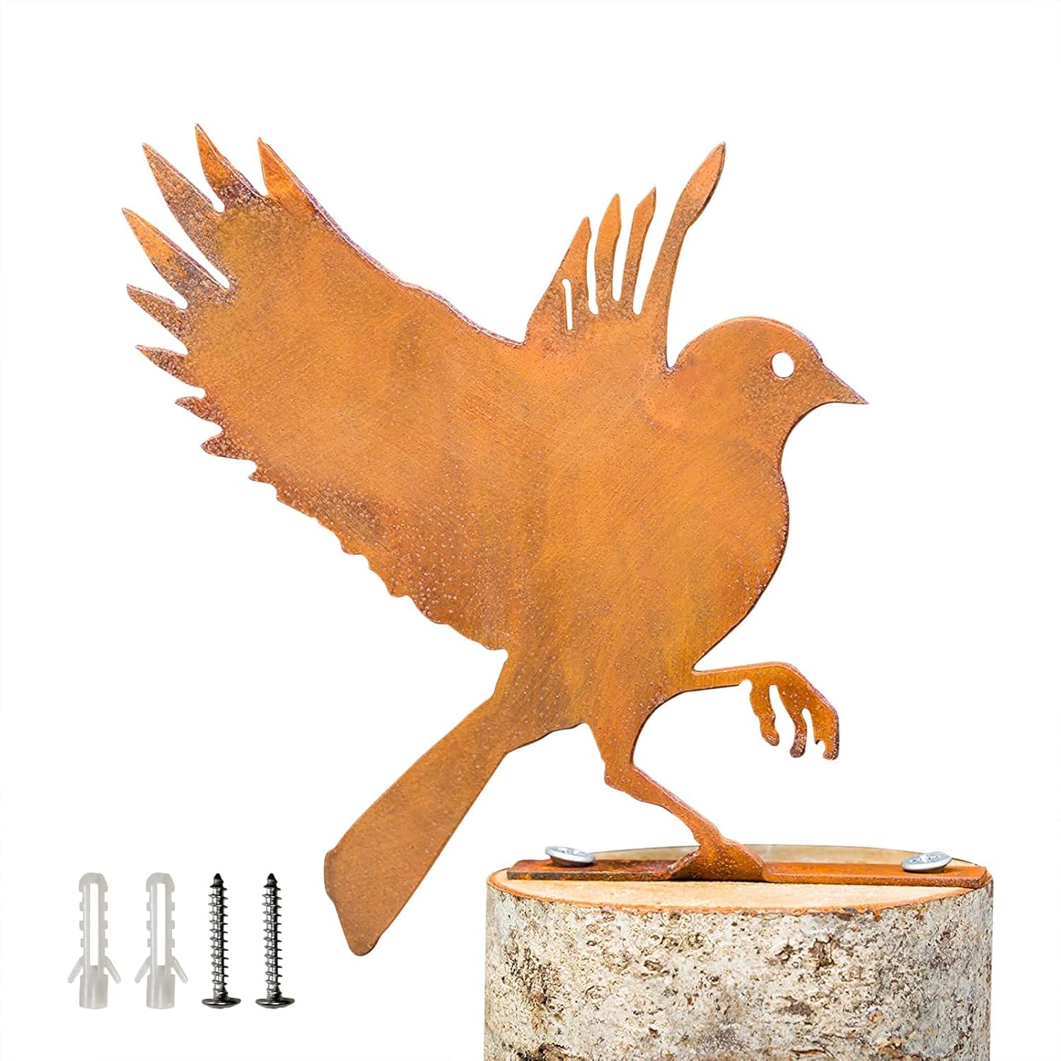 Reagia Flying Bluebird, Rusty Birds Decoration Lifelike Patina Metal Birds Garden Ornaments Silhouette Simulation Bird Figurine Home Decor Rustic Outdoor Patio Yard Adornment Metal Statues