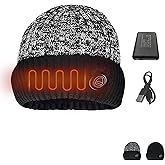 Electric Heated Beanie Hat Cap with Rechargeable 7.4V Long-Lasting Battery Warm Winter Anti-Freeze Outdoor for Men Women