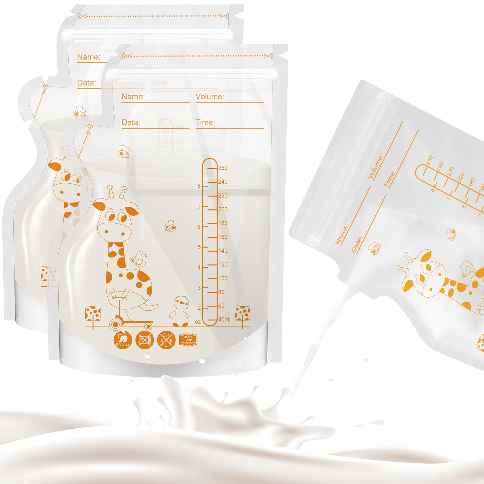 Photo 1 of Mumgaroo Breastmilk Storage Bag Freezer, 8.5 OZ / 40 Pcs Breast Milk Storage Bags Freezer with Double Zip Lock, Self Standing, Pre-Sterilized Milk Storage Bags Breastmilk, Space Saving Flat Profile