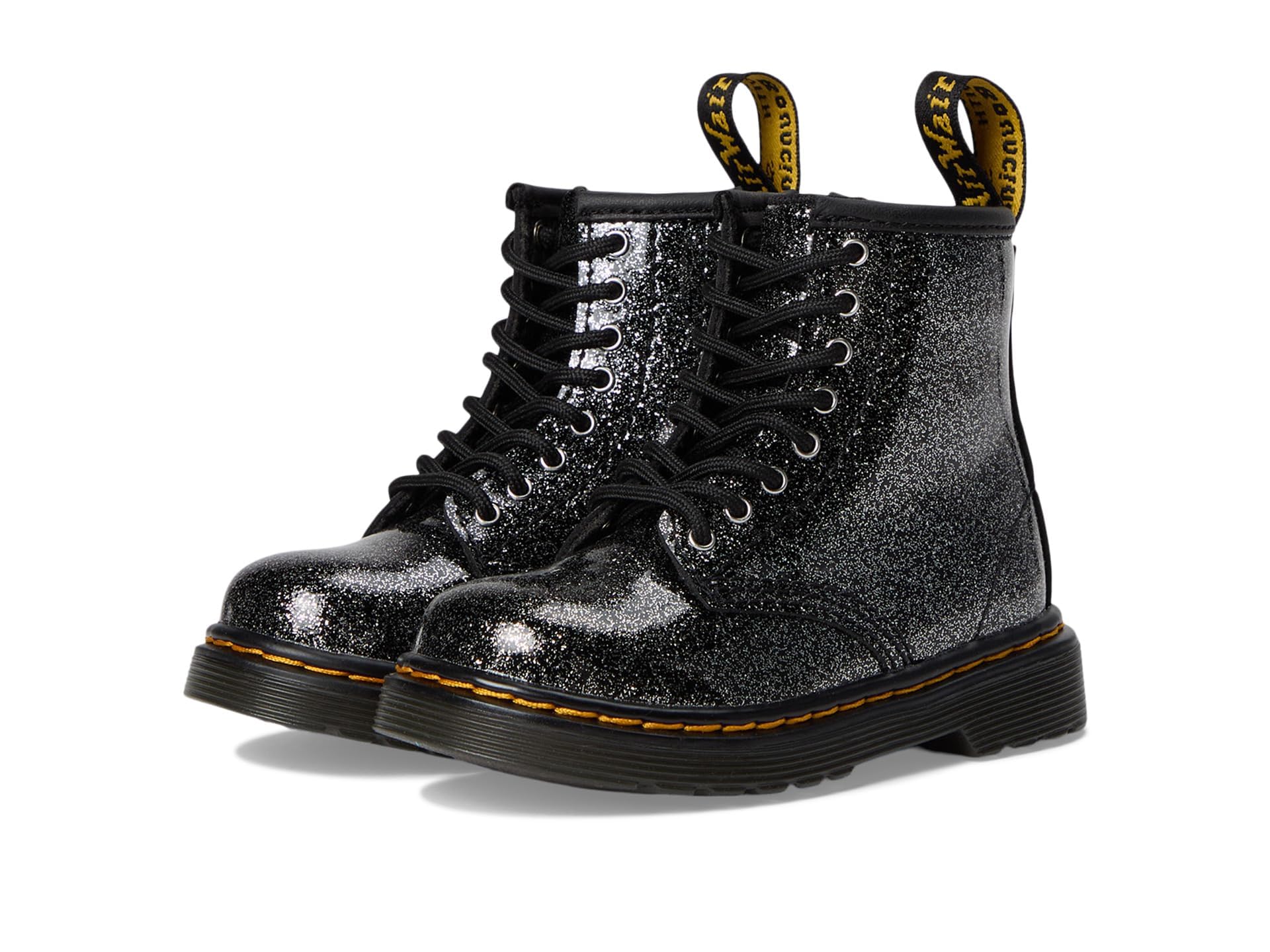 Dr. Martens Unisex Kids 1460 (Toddler) Black/Silver Glitter 6 Medium Image