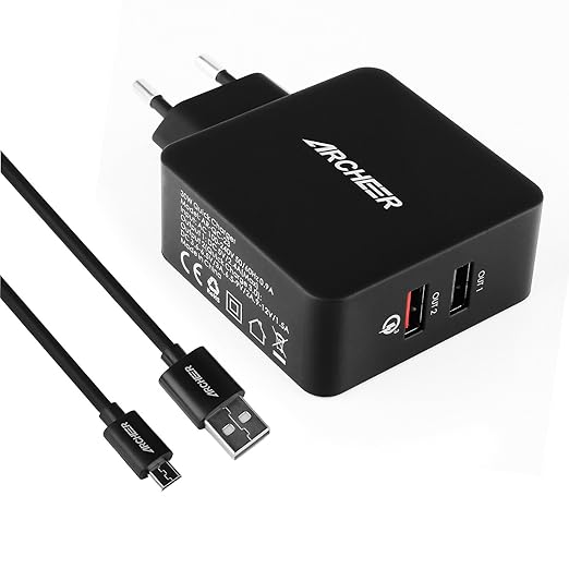 Archeer Cargador de Pared USB, Carga Rapida 3.0, para Samsung Galaxy S6, LG G5, HTC UNO A9, Droid 2 Turbo Microsoft Lumia 950 XL
