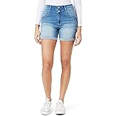WallFlower Jeans Shorts for Women Sassy 5-Inch Midi Denim Figure Enhancing Stretch Shorts, Sizes 0 to 17