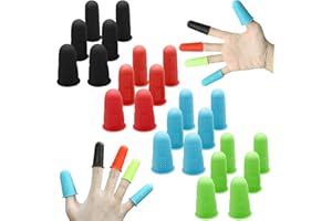 24Pcs Rubber Finger Protectors, Silicone Finger Protectors, Hot Glue Fingers Tips Pads Rubber Thimble Rubber Finger Protector