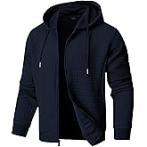 JMIERR Men’s Jacquard Plaid Hoodie Long Sleeve Drawstring Casual Hooded Sweatshirts Jackets with Pockets