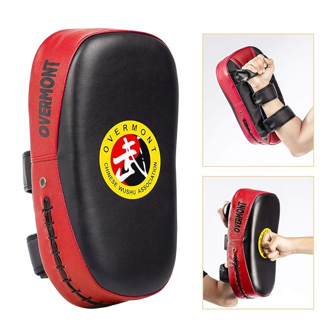 Overmont Pao de Boxeo de Cuero PU de Diseño de Acro Almohadilla de Choque Cojín Kick para Boxeo