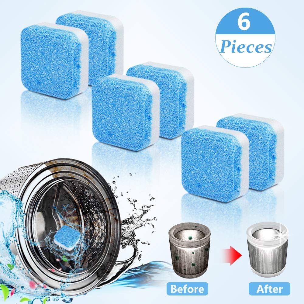 6 Pieces Washing Machine Cleaner, Cleaning deep Remover, Solid Washing Machine Cleaner with Triple decontamination Function, Comprehensive Decontamination for Bathroom Kitchen