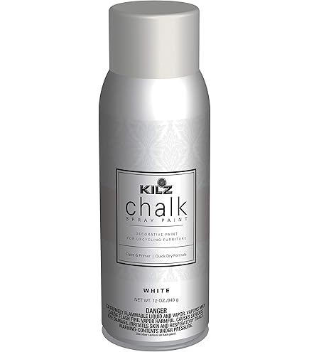 KILZ Chalk Spray Paint, Interior, Platinum Ring, 12 Ounces