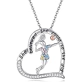 AXOMY Sports Lovers Gifts for Women 925 Sterling Silver Tennis Necklace Sports Themed Pendant Jewelry for Tennis Players Lovers
