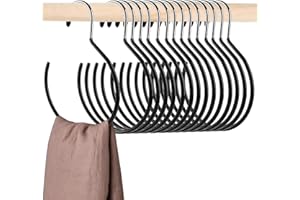 Cedilis 15 Pack Scarf Ring Hangers, Non-Snag Belt Hanger for Closet, Non-Slip Closet Organizer Accessory Holders for Ties Scarves Belts Tank Tops Pashminas, Black