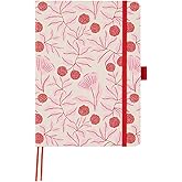 Happy Planner Small Undated Book-Bound Journal with 80 Pages of Thick 100 GSM Paper, A5 Size, Dot-Lined Layout, Feathered Floral