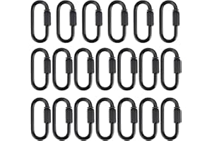 PINGEUI 20 Pack M4 5/32 Inch Black Quick Chain Link, D Shape Locking Quick Chain Repair Links, Locking Chain Connector Link for Rigging, Camping, Outdoor Activity, 440 Lbs Load Capacity