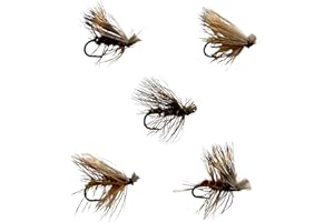 Feeder Creek 30pc Elk Hair Caddis Fly Fishing Flies, Premium Fly Fishing Dry Flies with Fly Box in 5 Colors and 3 Sizes Trout Flies | Trout Fly Assortment