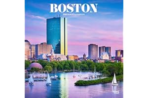 Boston | 2025 12 x 24 Inch Monthly Square Wall Calendar | Plastic-Free | BrownTrout | USA United States of America Massachusetts Northeast City