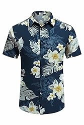 COOFANDY Hawaiian Shirt for Men Short Sleeve Button
